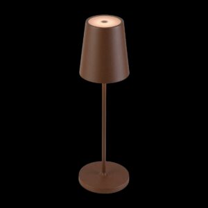 VINOLINA TWO, Tischleuchte, Akku, IP65, 2200/2700/3000 K, TOUCH, rost