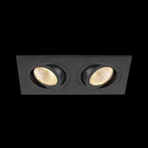NEW TRIA® 155, Deckeneinbauleuchte, quadratisch, 2700 K, zweiflammig, PHASE, 38°, schwarz