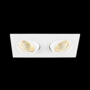 NEW TRIA® 155, Deckeneinbauleuchte, quadratisch, 3000 K, zweiflammig, PHASE, 38°, weiß