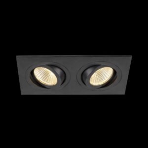 NEW TRIA® 155, Deckeneinbauleuchte, quadratisch, 3000 K, zweiflammig, PHASE, 38°, schwarz