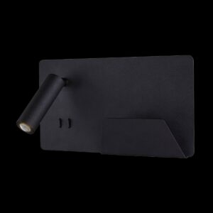 SOMNILA SPOT, Indoor LED Wandaufbauleuchte 3000 K schwarz Version rechts inkl. USB Anschluss