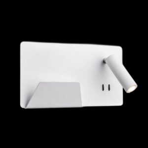SOMNILA SPOT, Indoor LED Wandaufbauleuchte 3000 K weiß Version links inkl.USB Anschluss
