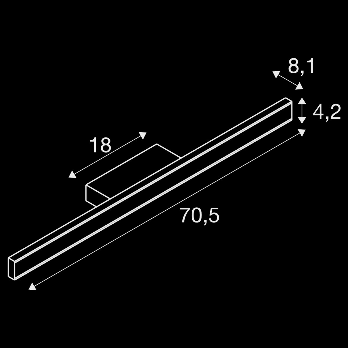 ONE LINEAR 70, Wandaufbauleuchte, UP/DOWN, 2700/3000 K, PHASE, messing – Bild 5
