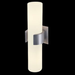 DENA 30, Wandleuchte, zweiflammig, A60, aluminium gebürstet, L/B/H 10/8/30, Glas teilsatiniert, max. 80 W