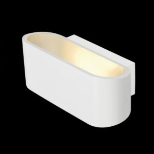 OSSA 180, Wandleuchte, QT-DE12, oval, up/down, weiß, L/B/H 18/8/7 cm, max. 100 W