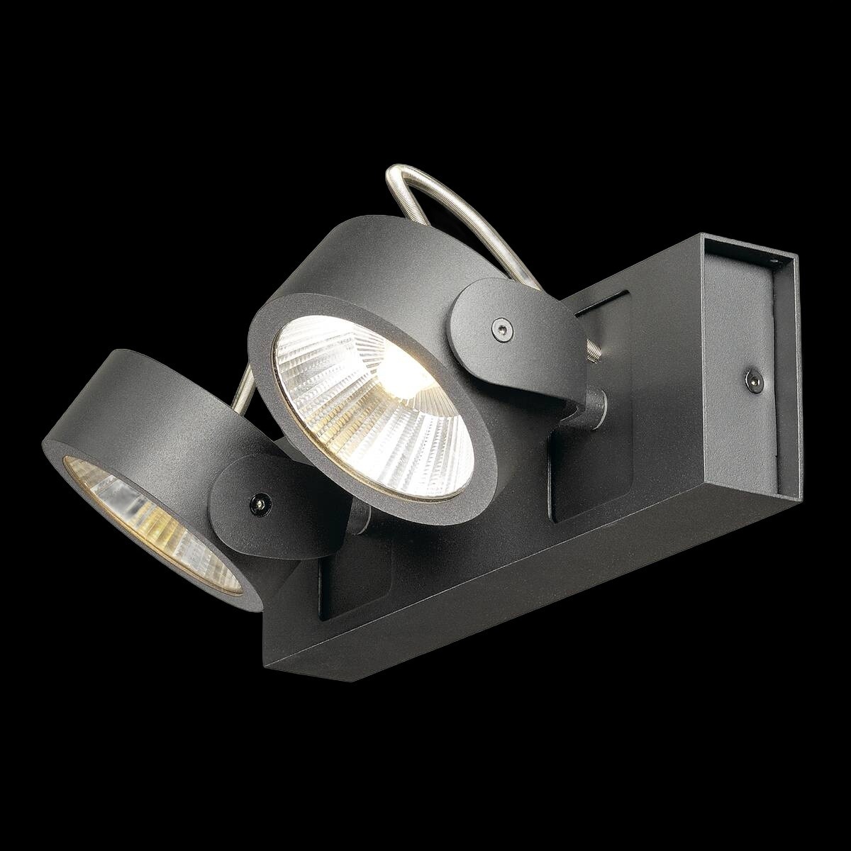 KALU, Wand- und Deckenleuchte, zweiflammig, LED, 3000 K, schwarz, 60°