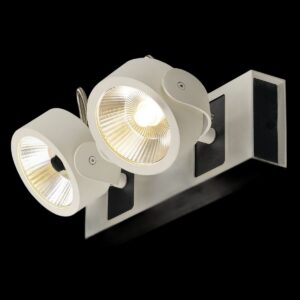 KALU, Wand- und Deckenleuchte, zweiflammig, LED, 3000 K, weiß/schwarz, 60°
