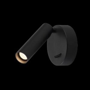 KARPO 30, Wand- und Deckenleuchte, einflammig, LED, 3000 K, rund, schwarz, mit Schalter, 6 W