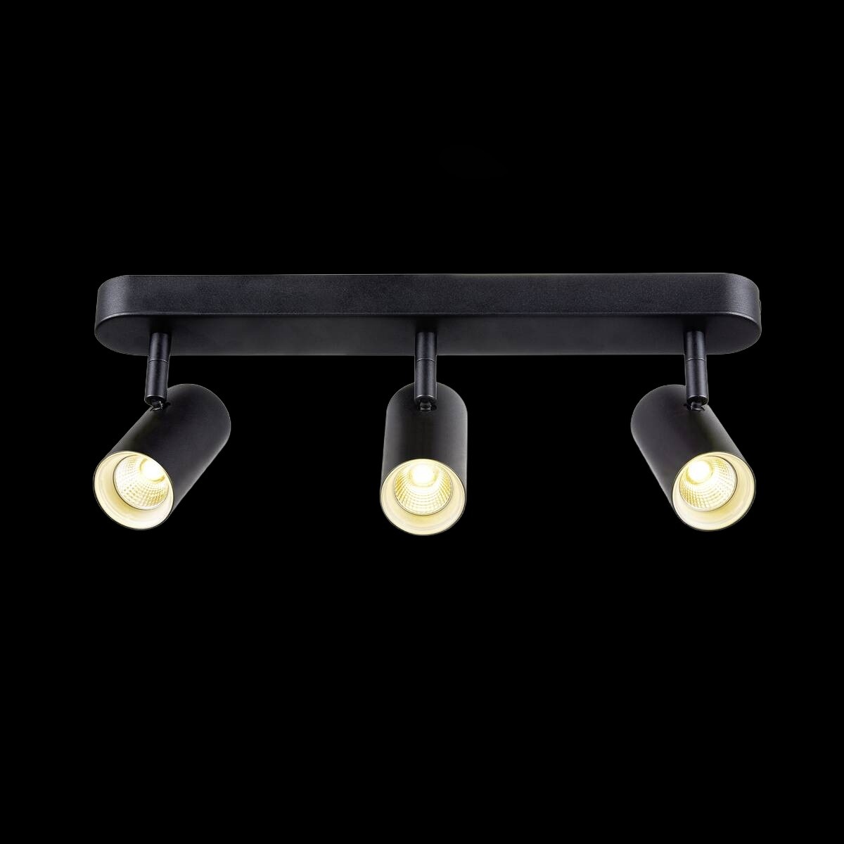 NOBLO®, Wand- und Deckenaufbauleuchte, triple, rund, 2000-3000 K, 22 W, Dim-to-Warm, PHASE, 36°, schwarz