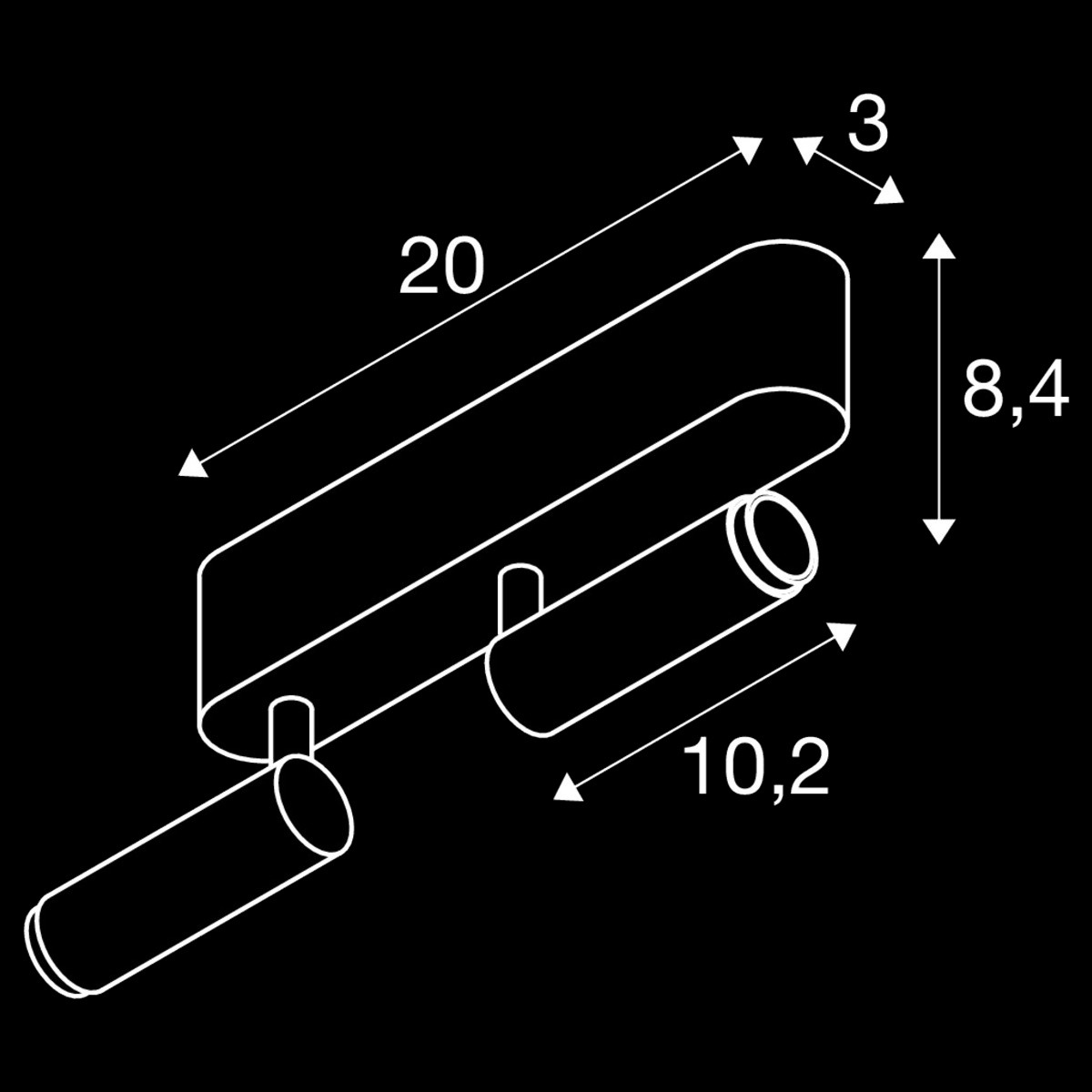 GRIP! S, Deckenaufbauleuchte, double, PHASE, 3000 K, 21 W, 29°, weiß / schwarz – Bild 3