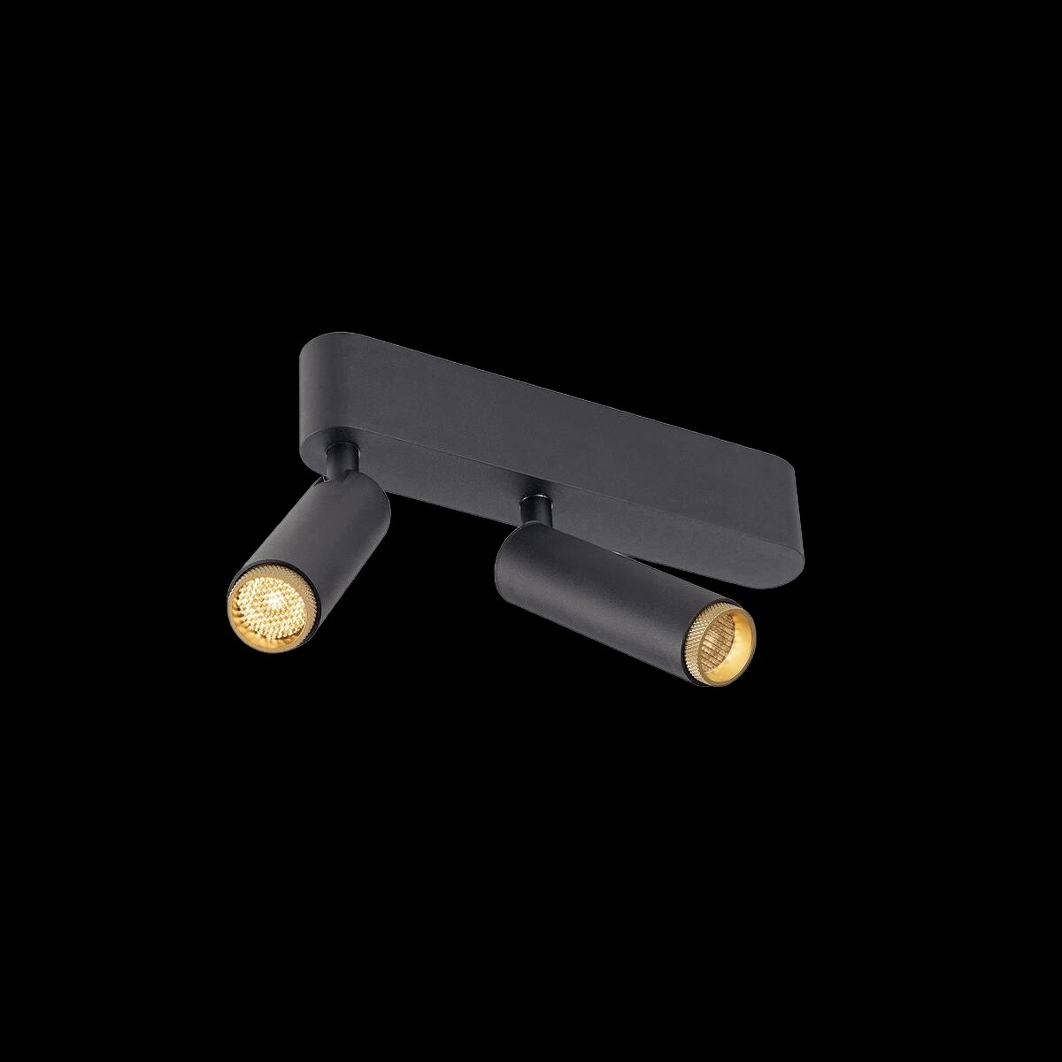 GRIP! S, Deckenaufbauleuchte, double, PHASE, 2700 K, 21 W, 29°, schwarz / gold