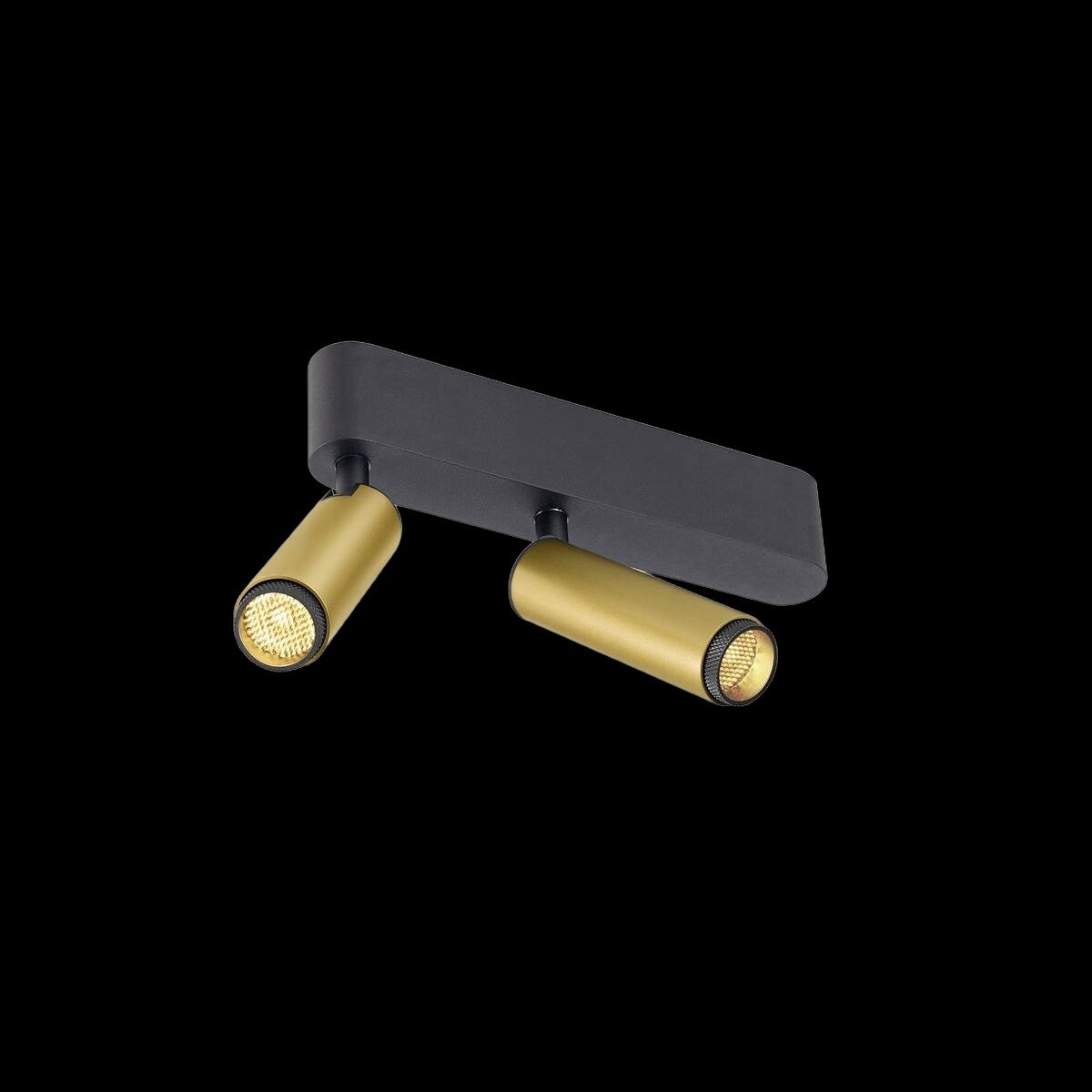 GRIP! S, Deckenaufbauleuchte, double, PHASE, 3000 K, 21 W, 29°, gold / schwarz