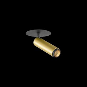 GRIP! S, Deckeneinbauleuchte, PHASE, 2700 K, 29°, IP20, zylindrisch, gold / schwarz