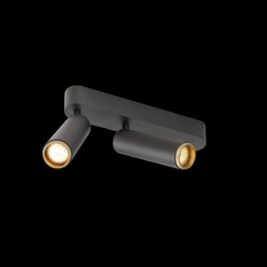 GRIP! M, Deckenaufbauleuchte, double, PHASE, 2700 K, 28 W, 42°, schwarz / gold