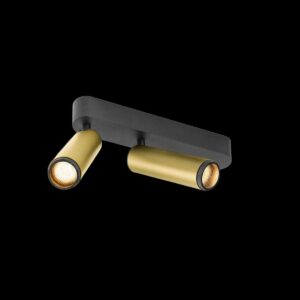 GRIP! M, Deckenaufbauleuchte, double, PHASE, 2700 K, 28 W, 42°, gold / schwarz