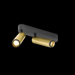GRIP! M, Deckenaufbauleuchte, double, PHASE, 3000 K, 28 W, 42°, gold / schwarz