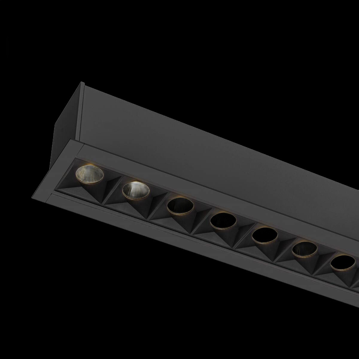 GLENOS® PRO, Deckeneinbauleuchte, 1, 2m, DALI, UGR19, 3000K, 75°, IP20, schwarz – Bild 2