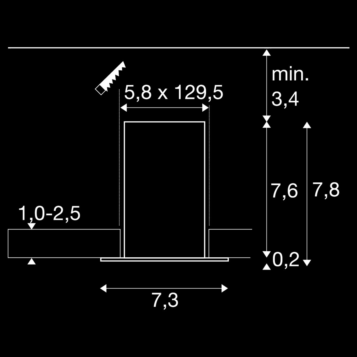 GLENOS® PRO, Deckeneinbauleuchte, 1, 2m, DALI, UGR19, 4000K, 75°, IP20, weiß / schwarz – Bild 4