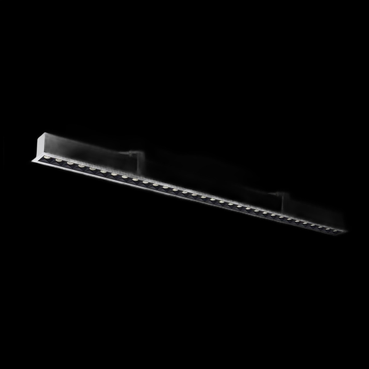 GLENOS® PRO, Deckeneinbauleuchte, 1, 2m, DALI, UGR19, 4000K, 75°, IP20, weiß / schwarz