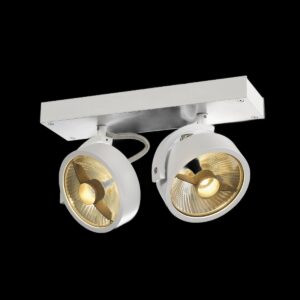 KALU, Wand- und Deckenleuchte, zweiflammig, QPAR111, rund, weiß matt, max. 150 W