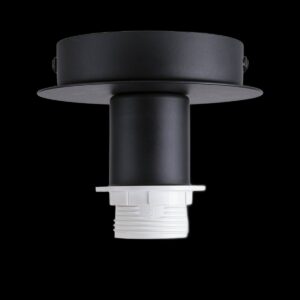 FENDA, Deckenleuchte, Deckenrosette, A60, schwarz, ohne Schirm, max. 60 W