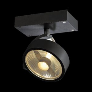 KALU, Wand- und Deckenleuchte, QPAR111, einflammig, schwarz, max. 75 W