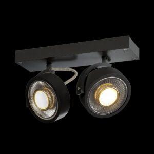 KALU, Wand- und Deckenleuchte, QPAR111, zweiflammig, schwarz, max. 75 W