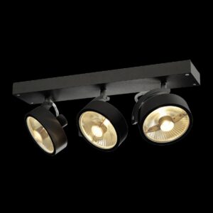 KALU, Wand- und Deckenleuchte, QPAR111, dreiflammig, schwarz, max. 75 W