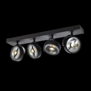 KALU, Indoor Wand- und Deckenaufbauleuchte, quad, QPAR111, schwarz, 4x75 W