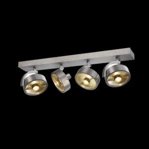 KALU, Indoor Wand- und Deckenaufbauleuchte, quad, QPAR111 alu gebürstet 4x75 W
