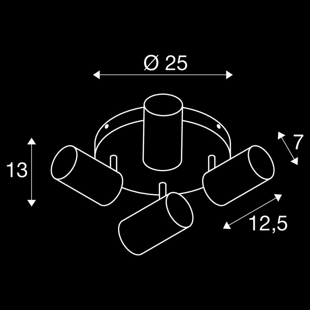 ASTO TUBE, Deckenaufbauleuchte, zylindrisch, max. 4x10 W, schwarz – Bild 5