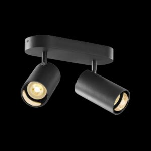 ASTO TUBE, Deckenaufbauleuchte, zylindrisch, max. 2x10 W, schwarz