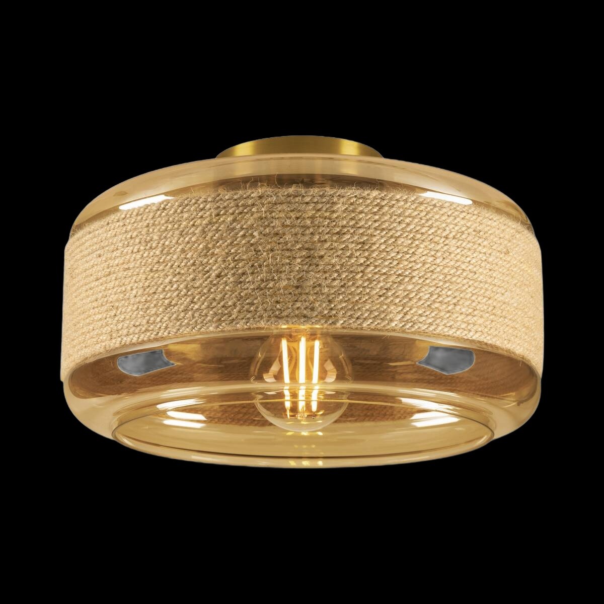 PANTILO ROPE 27, Wand- und Deckenaufbauleuchte, zylindrisch, 1x max. 15 W E27, gold