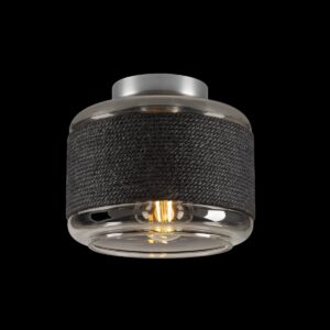 PANTILO ROPE 19, Wand- und Deckenaufbauleuchte, zylindrisch, 1x max. 15 W E27, silber