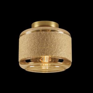 PANTILO ROPE 19, Wand- und Deckenaufbauleuchte, zylindrisch, 1x max. 15 W E27, gold