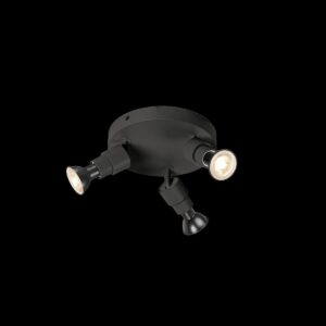 PURI 2.0 Basic, Wand- und Deckenaufbauleuchte, rund, 3 x max. 6 W GU10, schwarz