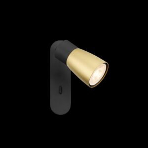 PURI 2.0 Dome, Wand- und Deckenaufbauleuchte, Schalter, rechteckig, 1x max. 6 W GU10, schwarz / gold