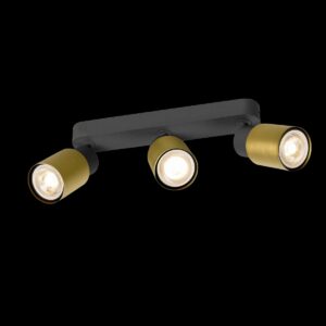 PURI 2.0 Tube, Wand- und Deckenaufbauleuchte, long, 3 x max. 6 W GU10, schwarz / gold
