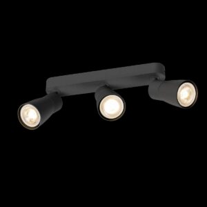 PURI 2.0 Dome, Wand- und Deckenaufbauleuchte, long, 3 x max. 6 W GU10, schwarz
