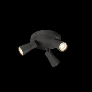 PURI 2.0 Cone, Wand- und Deckenaufbauleuchte, rund, 3 x max. 6 W GU10, schwarz