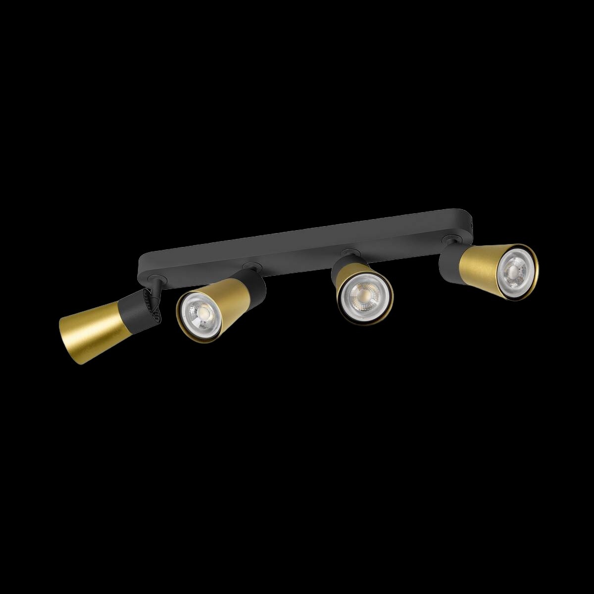 PURI 2.0 Cone, Wand- und Deckenaufbauleuchte, long, 4 x max. 6 W GU10, schwarz / gold – Bild 2