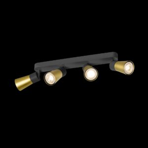 PURI 2.0 Cone, Wand- und Deckenaufbauleuchte, long, 4 x max. 6 W GU10, schwarz / gold