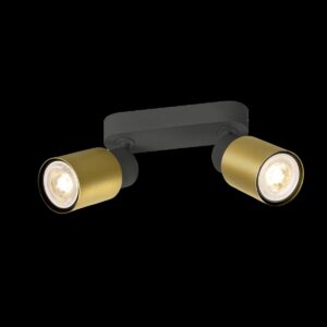 PURI 2.0 Tube, Wand- und Deckenaufbauleuchte, long, 2 x max. 6 W GU10, schwarz / gold