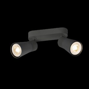 PURI 2.0 Cone, Wand- und Deckenaufbauleuchte, long, 2 x max. 6 W GU10, schwarz