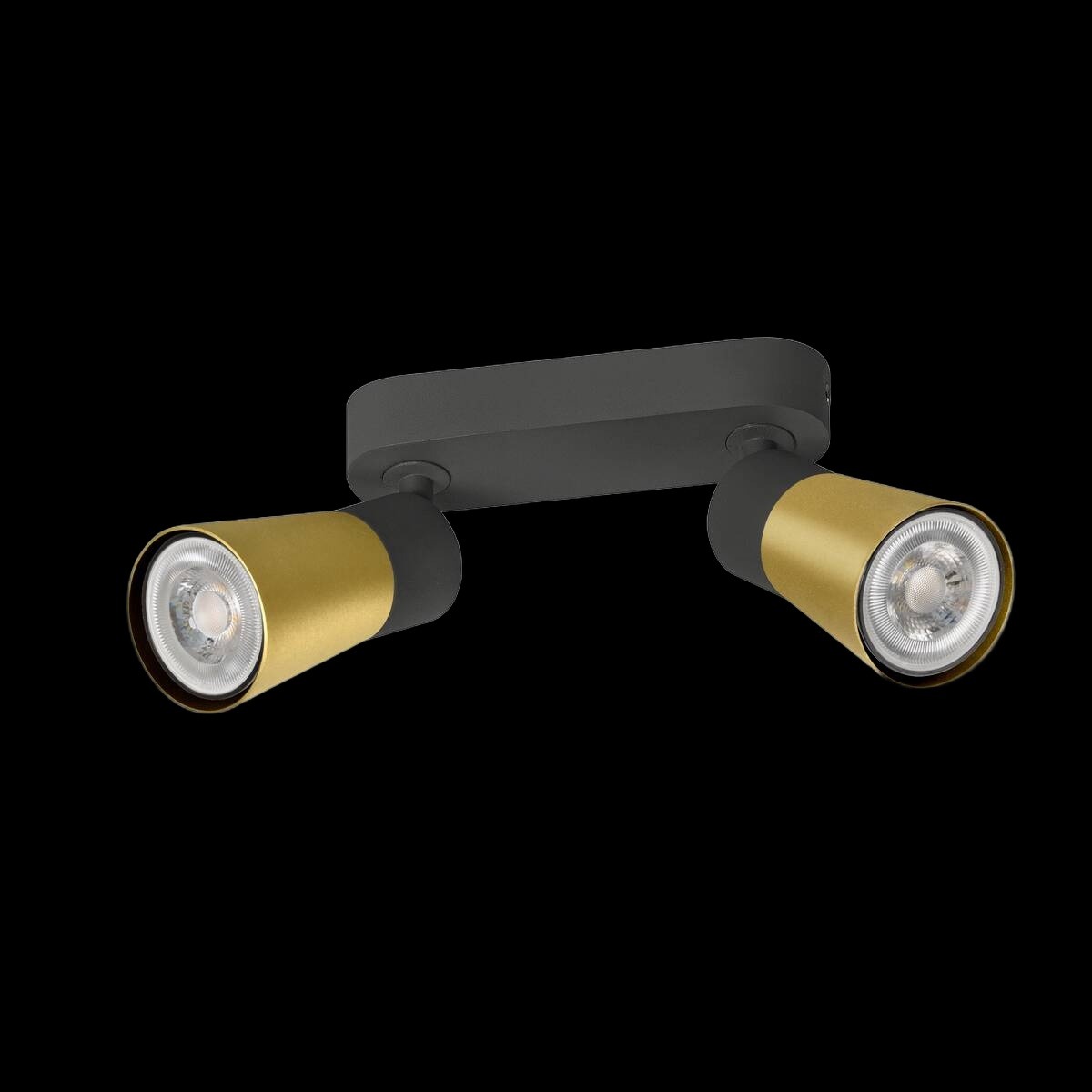 PURI 2.0 Cone, Wand- und Deckenaufbauleuchte, long, 2 x max. 6 W GU10, schwarz / gold – Bild 2