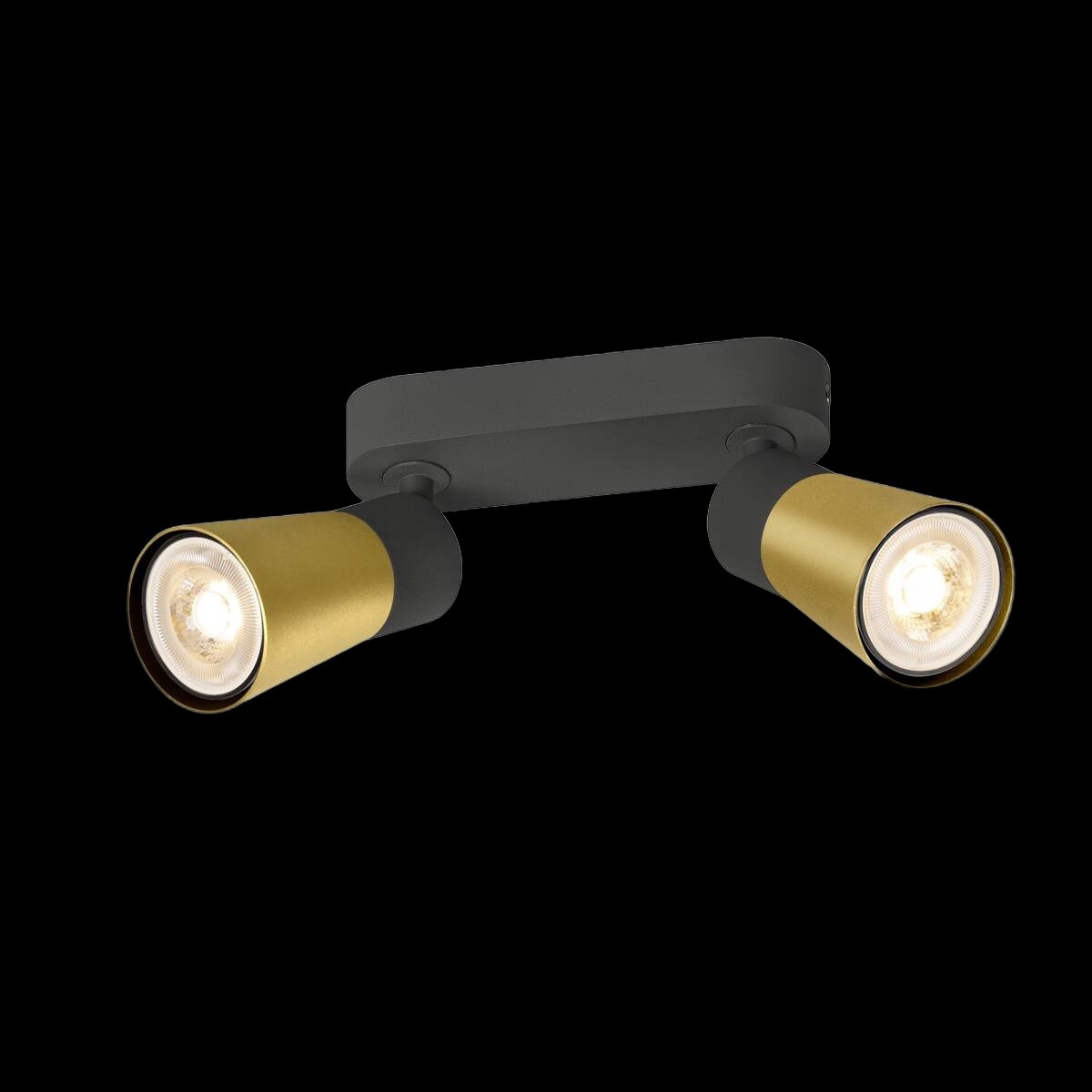PURI 2.0 Cone, Wand- und Deckenaufbauleuchte, long, 2 x max. 6 W GU10, schwarz / gold