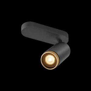 GRIP! L, SPOT CL, single, QPAR51, Deckenaufbauleuchte, zylindrisch, 1 x max. 6 Watt, schwarz / gold