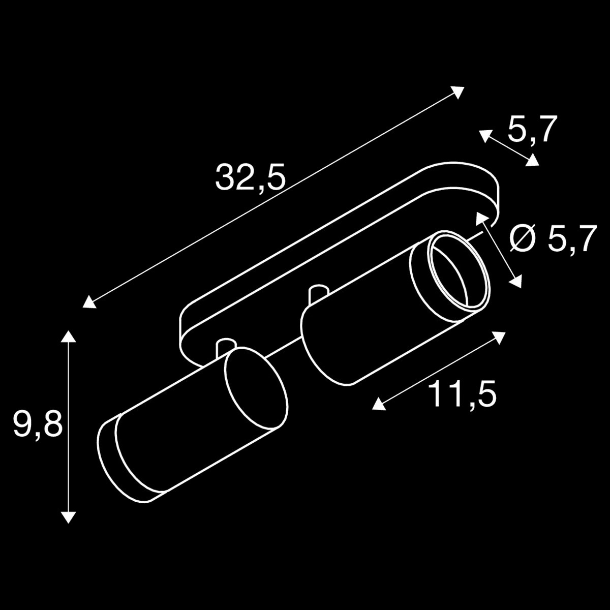 GRIP! L, SPOT CL, double, QPAR51, Deckenaufbauleuchte, zylindrisch, 2 x max. 6 Watt, weiß /schwarz – Bild 4