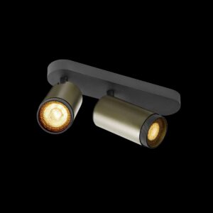 GRIP! L, SPOT CL, double, QPAR51, Deckenaufbauleuchte, zylindrisch, 2 x max. 6 Watt, bronze / schwarz