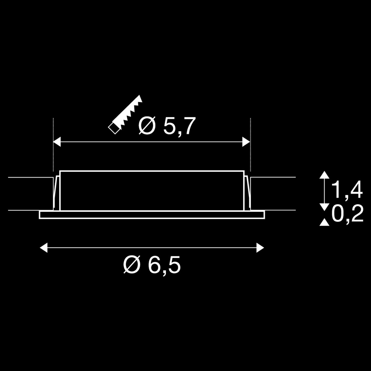 DL 126, Einbauleuchte, LED SMD, 3000 K, rund, chrom, max. 3 W, inkl. Blattfedern – Bild 3